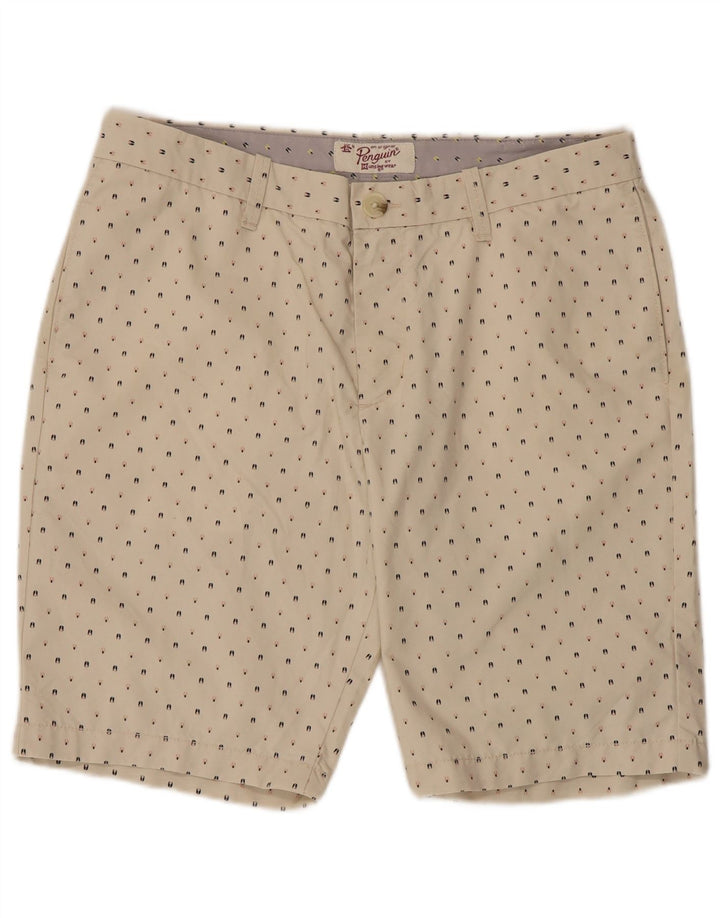 Pantaloncini chino da uomo Penguin W34 grande cotone maculato beige