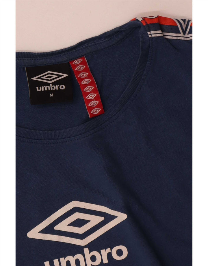 T-shirt grafica da uomo Umbro Top in cotone color block blu medio