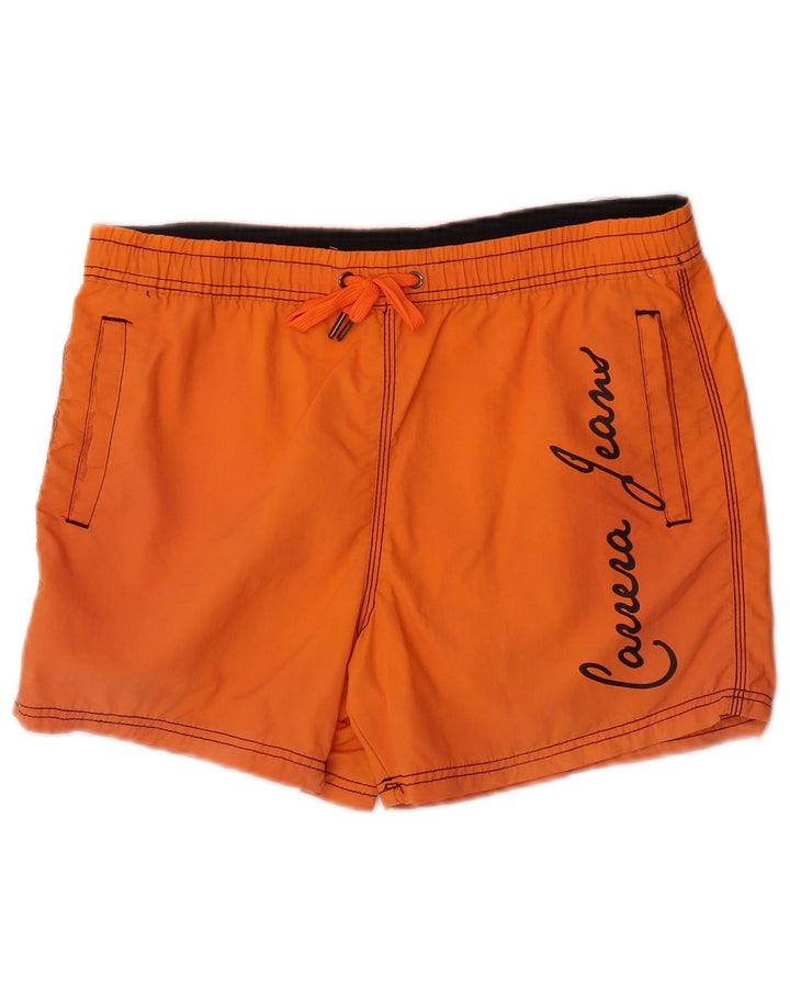Pantaloncini da bagno grafici da uomo Carrera arancione medio in poliammide