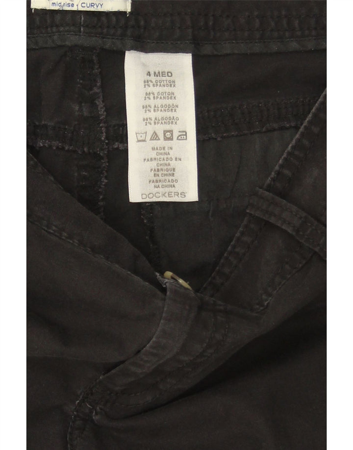 DOCKERS Womens Curvy Mid Rise Cargo Trousers US 4 Small W30 L30 Black Vintage Dockers and Second-Hand Dockers from Messina Hembry 