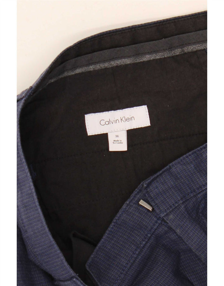 Pantaloncini chino da uomo Calvin Klein W36 Large Navy Blue Check