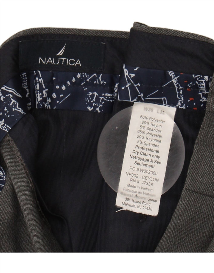 NAUTICA Mens Slim Suit Trousers  W38 L32 Grey Polyester Vintage Nautica and Second-Hand Nautica from Messina Hembry 