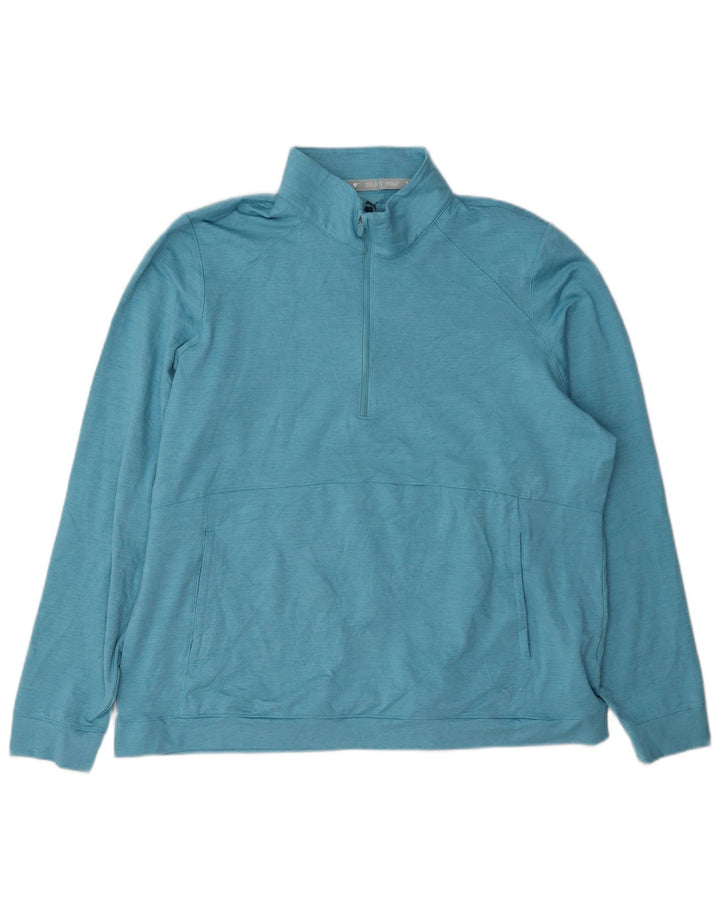 Felpa da donna con collo con zip Puma, maglione, UK 20, 2XL, poliestere blu