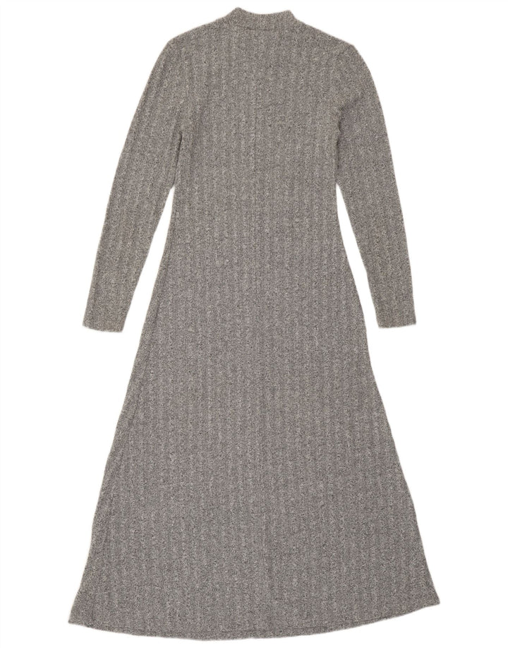 Abito maglione lungo maxi da donna Zara UK 12 Poliestere screziato grigio medio