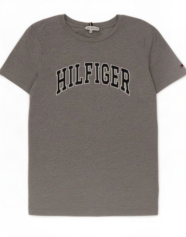 T-shirt grafica da donna Tommy Hilfiger Top UK 6 XS grigio chiazzato