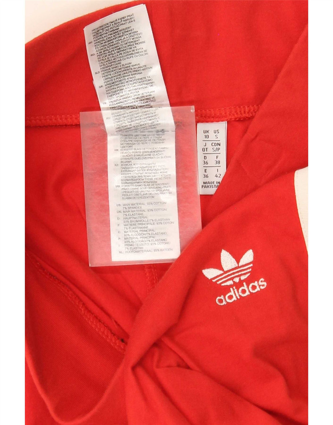 Leggings Adidas da donna UK 10 piccolo cotone rosso