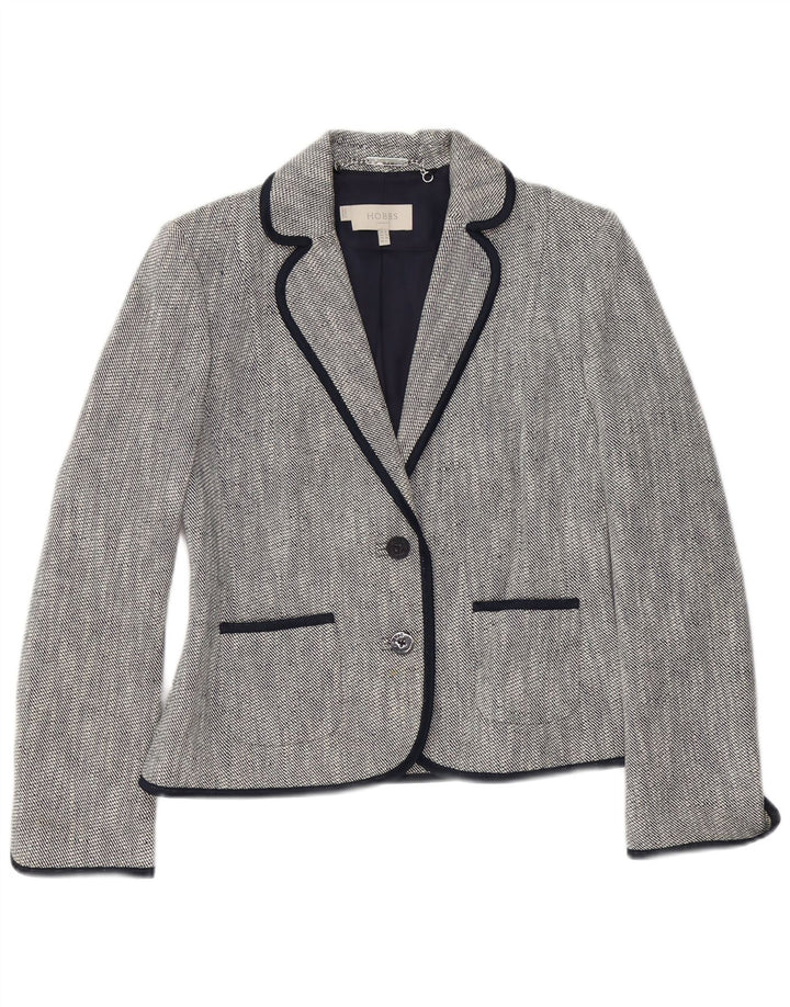 Giacca blazer da donna a 2 bottoni Hobbs UK 10 piccola in cotone blu navy