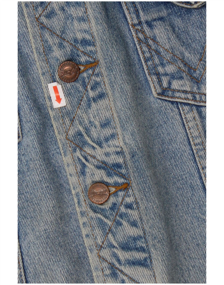 WRANGLER Mens Loose Fit Denim Gilet UK 36 Small Blue Cotton