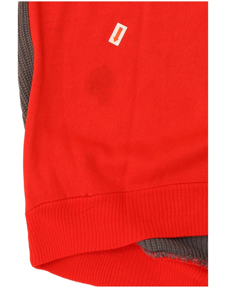 Felpa da uomo VINTAGE con collo abbottonato, maglione color rosso medio