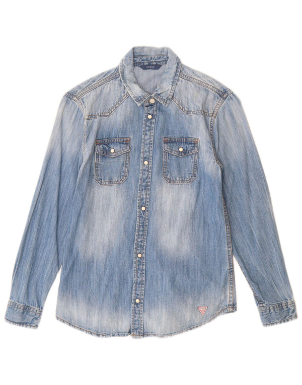 Camicia Jeans Bambina Guess 9-10 Anni Cotone Blu