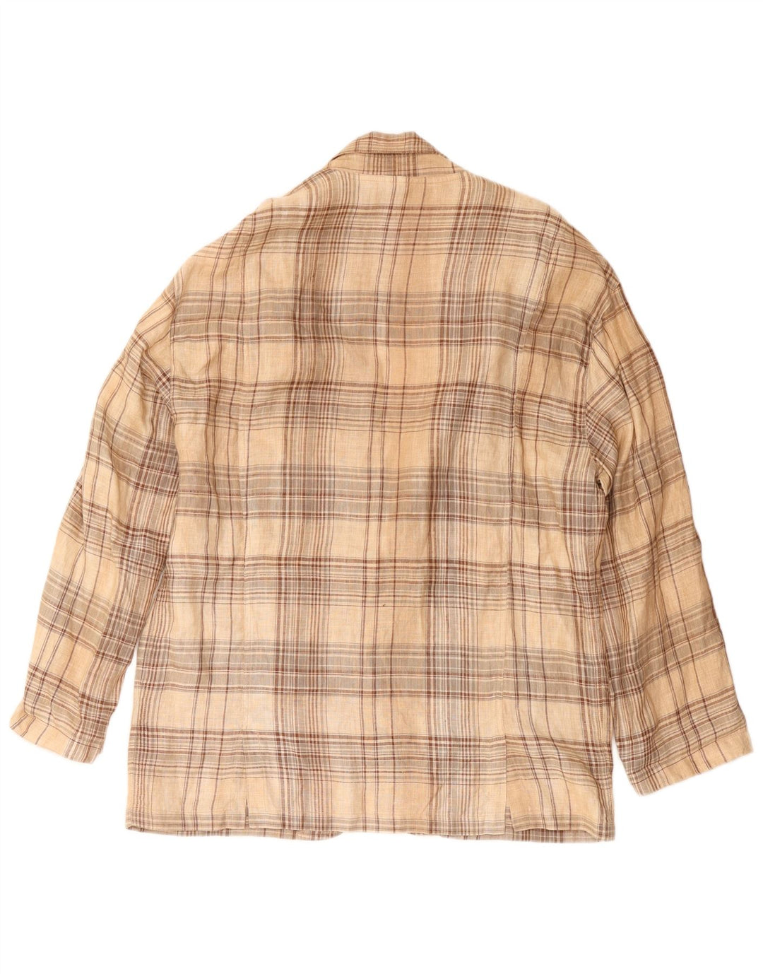 Giacca blazer vintage da uomo a 3 bottoni IT 52 XL a quadri beige