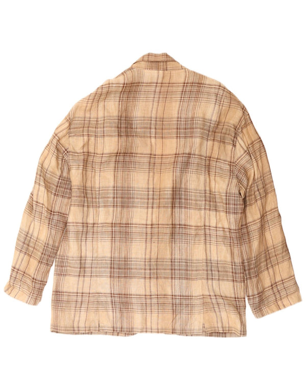 Giacca blazer vintage da uomo a 3 bottoni IT 52 XL a quadri beige