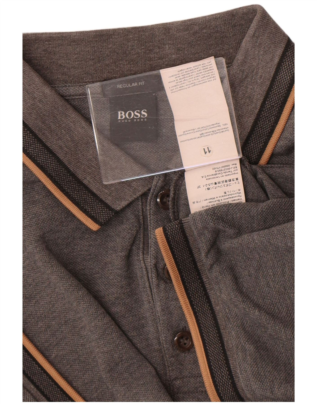 Polo Hugo Boss da uomo vestibilità regolare XL in cotone grigio
