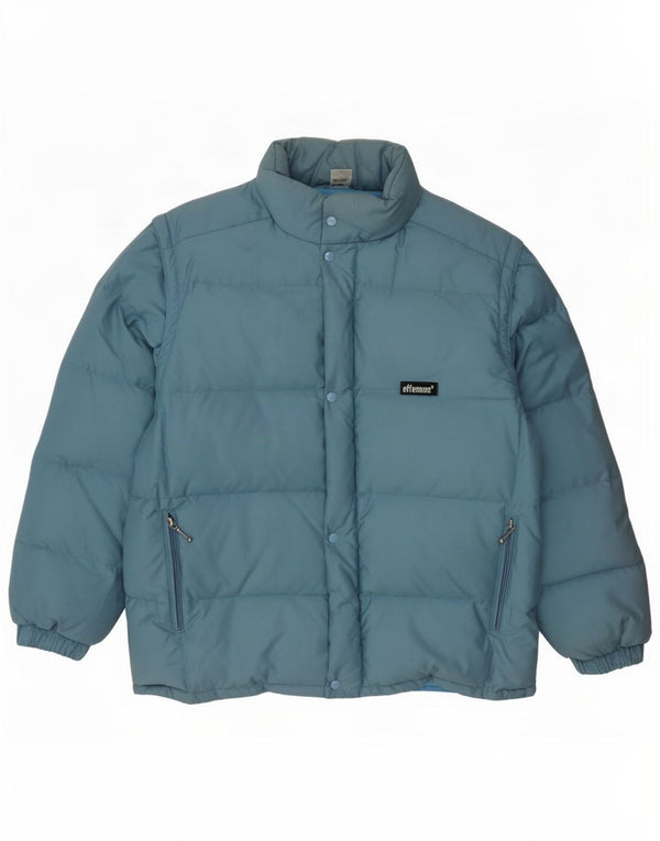 Effemme Giacca imbottita ampia con cappuccio da uomo IT 46 Small Blu Cotone