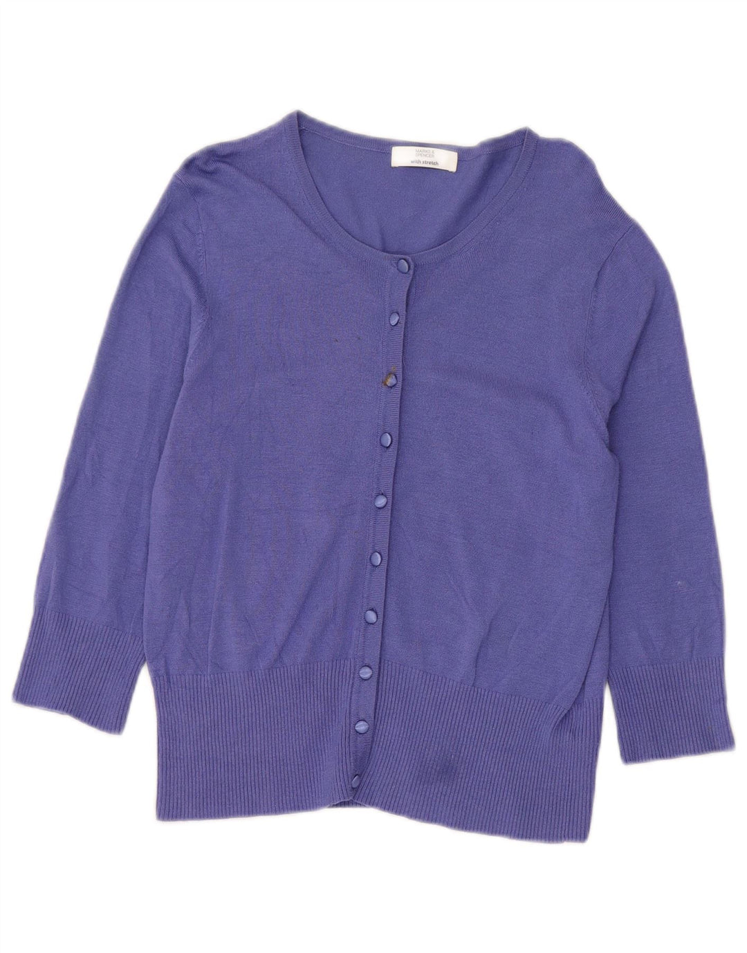 Maglione cardigan corto da donna Marks & Spencer UK 14 Viscosa viola medio