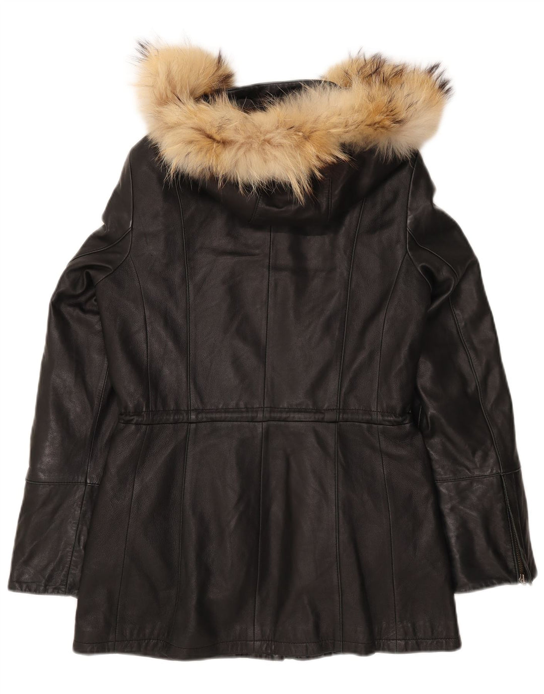 Giacca in pelle con cappuccio da donna Danier UK 8/10 piccola in pelle nera