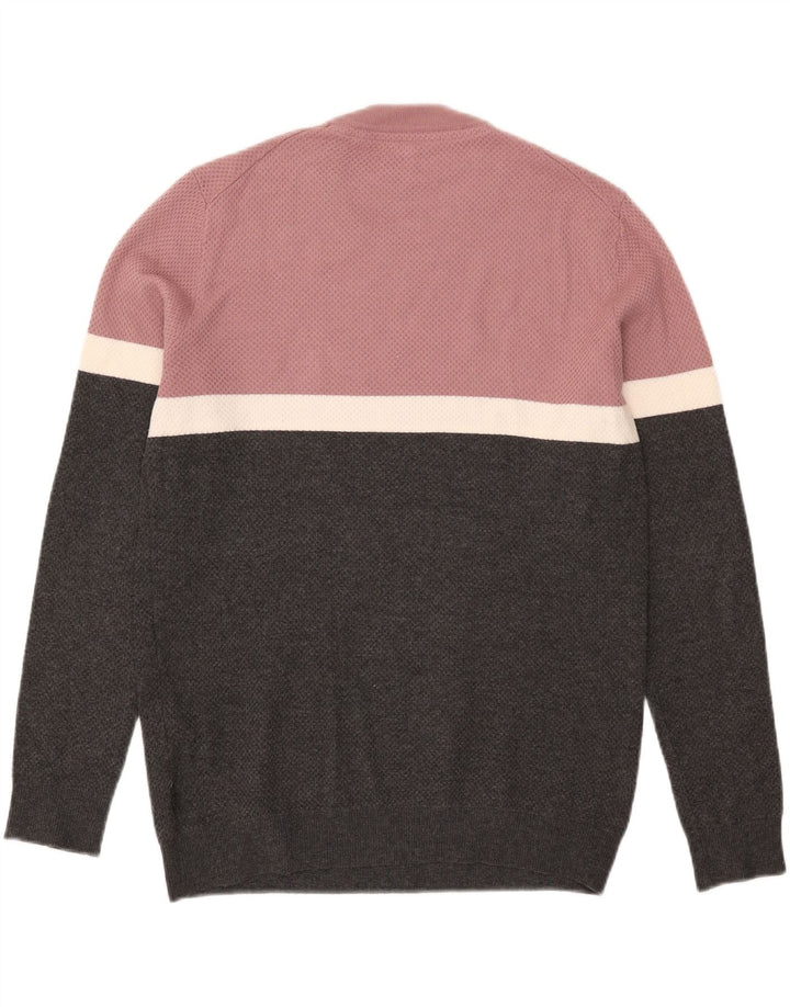 Maglione maglione girocollo da uomo Ted Baker taglia 3 blocco colore nero medio