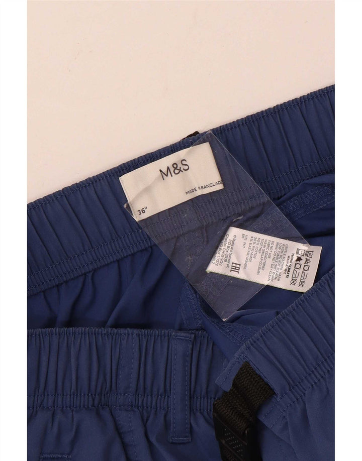 Pantaloncini cargo da uomo Marks & Spencer W36 grandi cotone blu