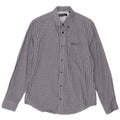 BEN SHERMAN Mens Shirt Small Navy Blue Gingham Cotton