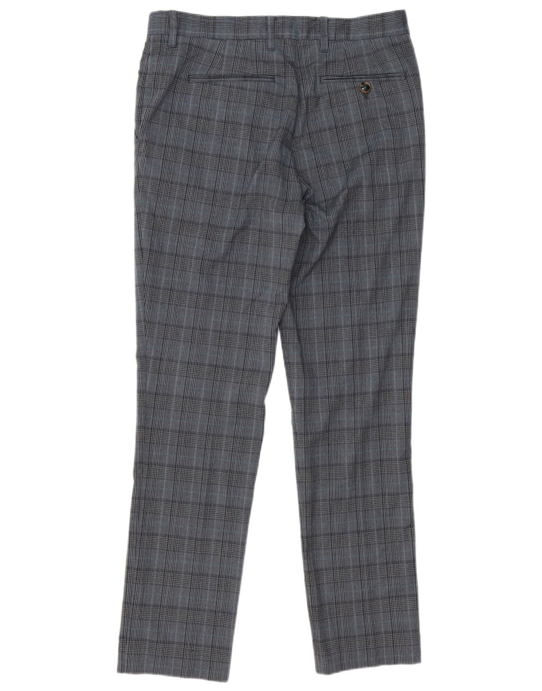 Pantaloni da abito slim da uomo Ted Baker W32 L31 Poliestere a quadri grigi