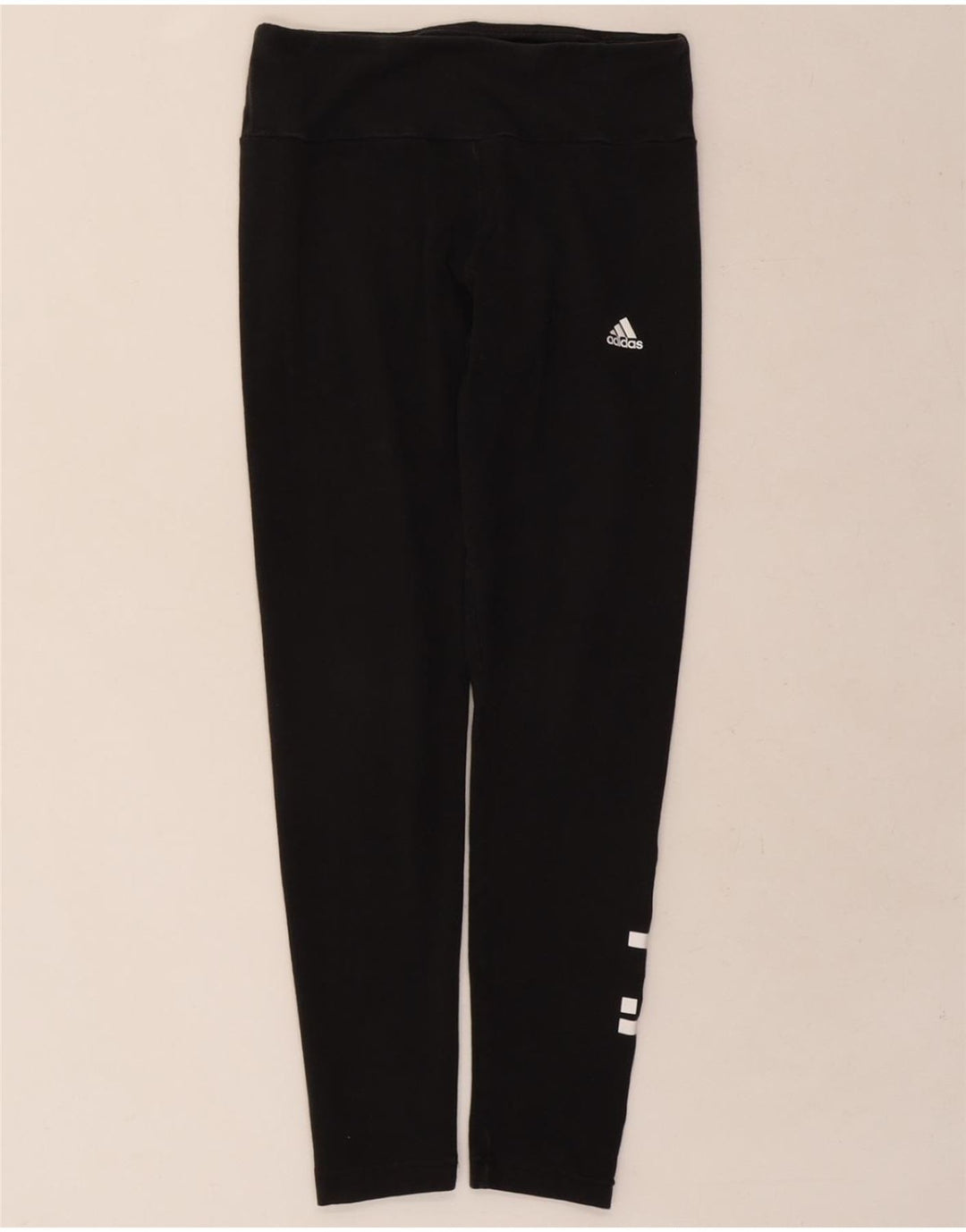 ADIDAS Womens Graphic Leggings UK 12/14 Medium  Black Cotton Vintage Adidas and Second-Hand Adidas from Messina Hembry 