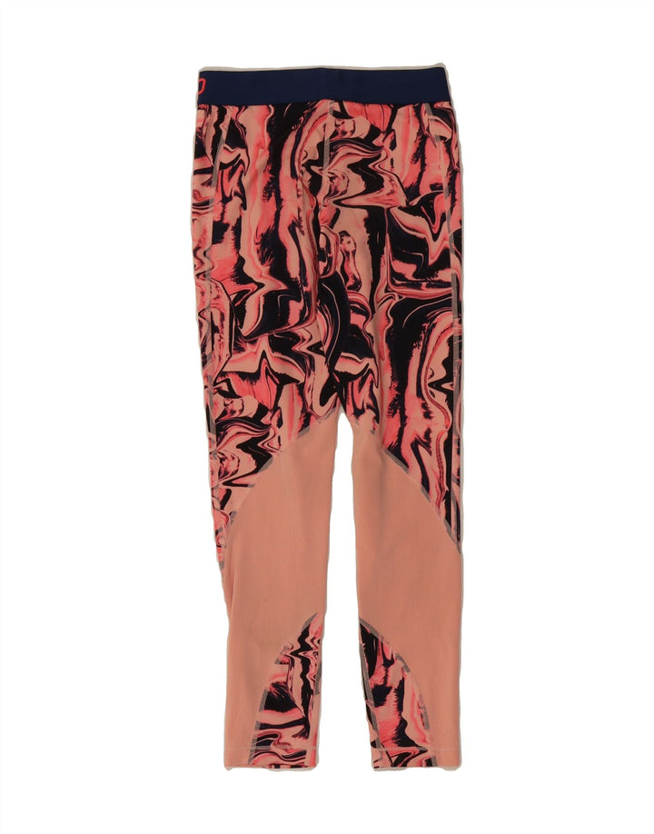 NIKE Girls Dri Fit Abstract Pattern Leggings 10-11 Years Medium Pink Vintage Nike and Second-Hand Nike from Messina Hembry 
