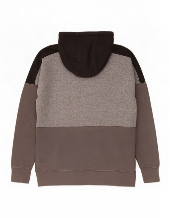 Felpa con cappuccio grafica Nike da uomo in cotone color block grigio medio