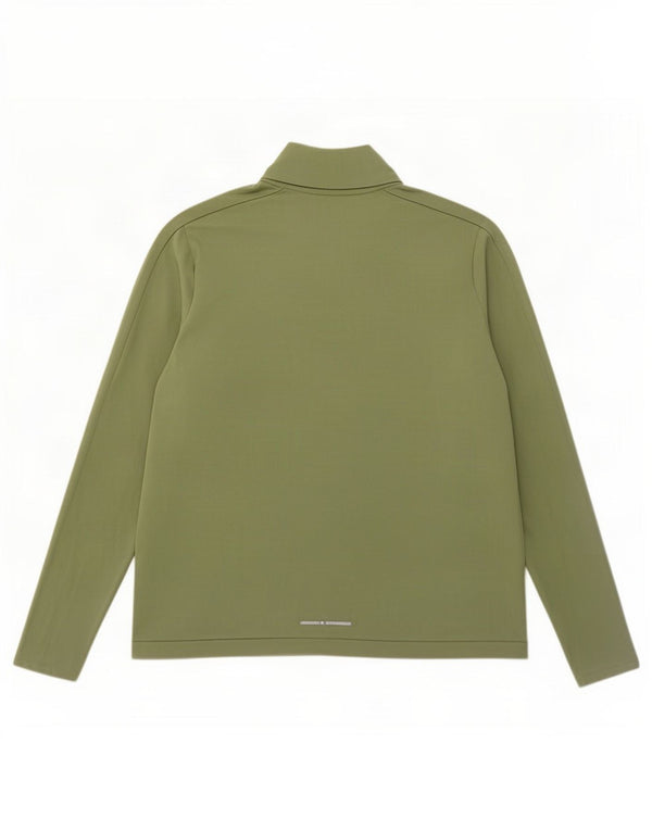 Top Nike da corsa con zip e collo a manica lunga da donna UK 18 XL poliestere verde