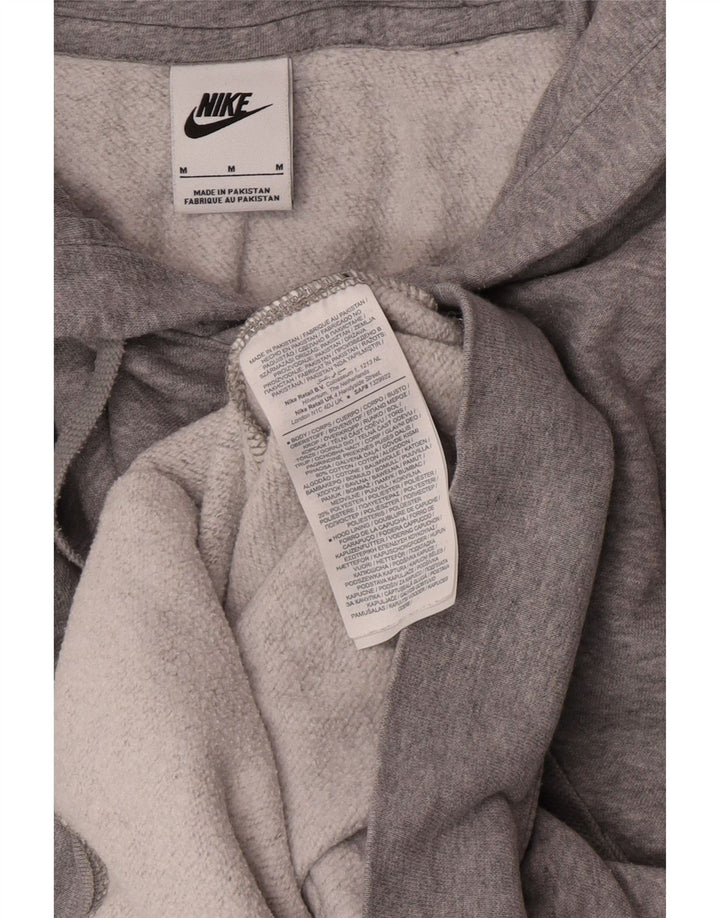 Felpa con cappuccio grafica Nike da uomo in cotone chiazzato grigio medio