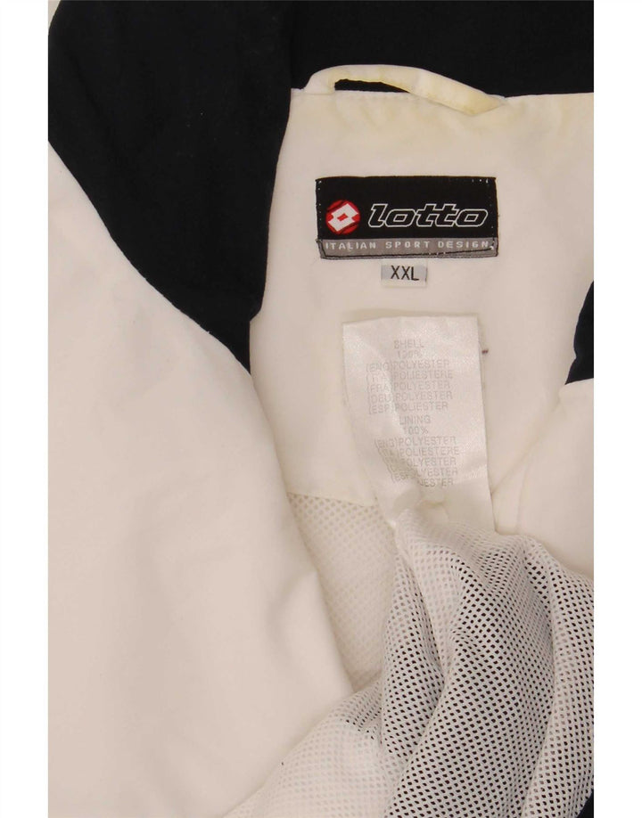 Giacca da tuta da uomo Lotto 2XL Sport in poliestere color block bianco
