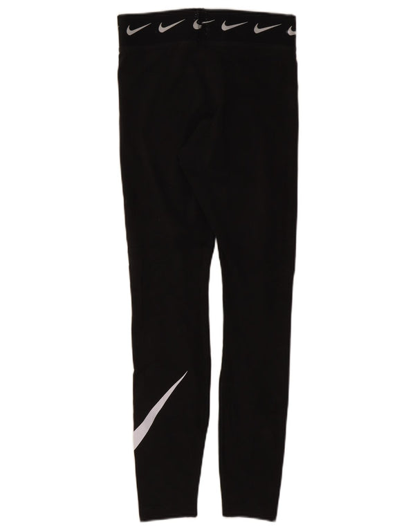 Leggings grafici Nike Dri Fit da donna UK 8 piccoli in cotone nero