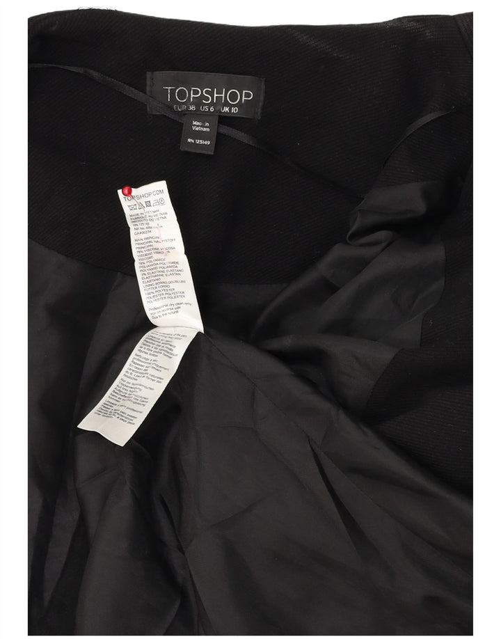 Giacca blazer oversize aperta da donna Topshop UK 10 piccola viscosa nera