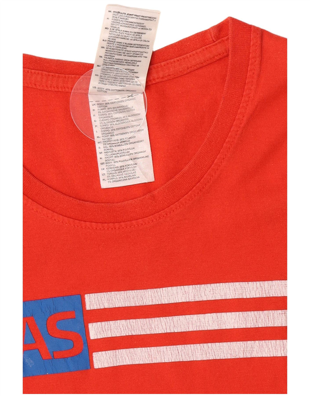 T-shirt grafica da uomo Adidas Top in cotone rosso medio