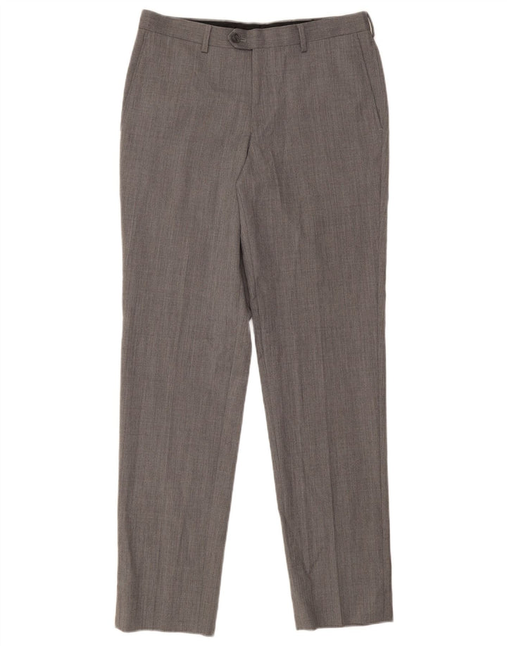 MICHAEL KORS Pantaloni da abito slim da uomo W30 L30 Lana grigia