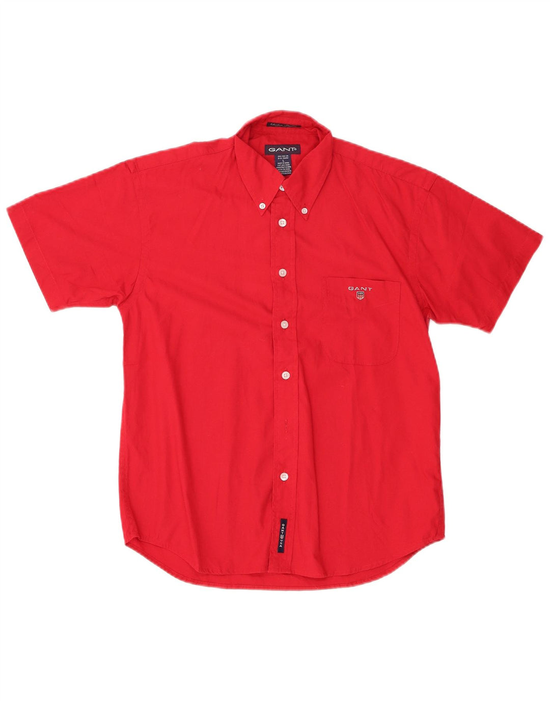 Gant Camicia a Maniche Corte in Popeline Washer per Ragazzi 9-10 Anni Grande in Cotone Rosso