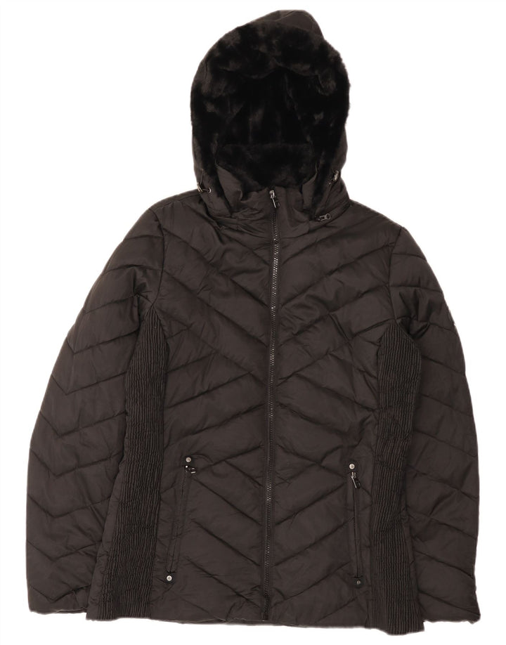 Giacca imbottita con cappuccio da donna Nautica UK 14 poliestere nero medio