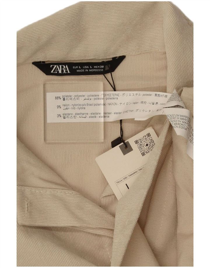 Maglia corta da donna Zara UK 14 grande poliestere beige