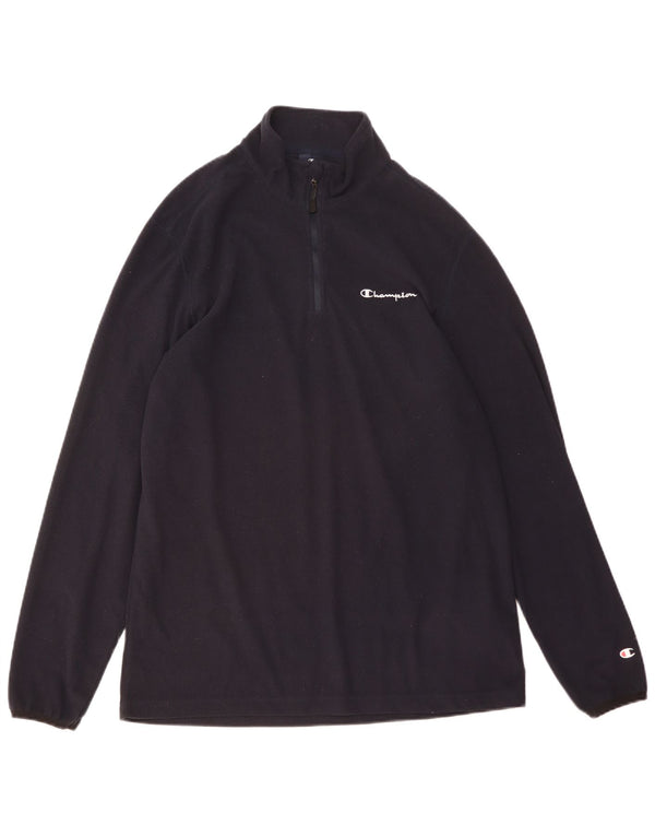 Maglione in pile da uomo con zip e collo Champion 2XL poliestere blu navy
