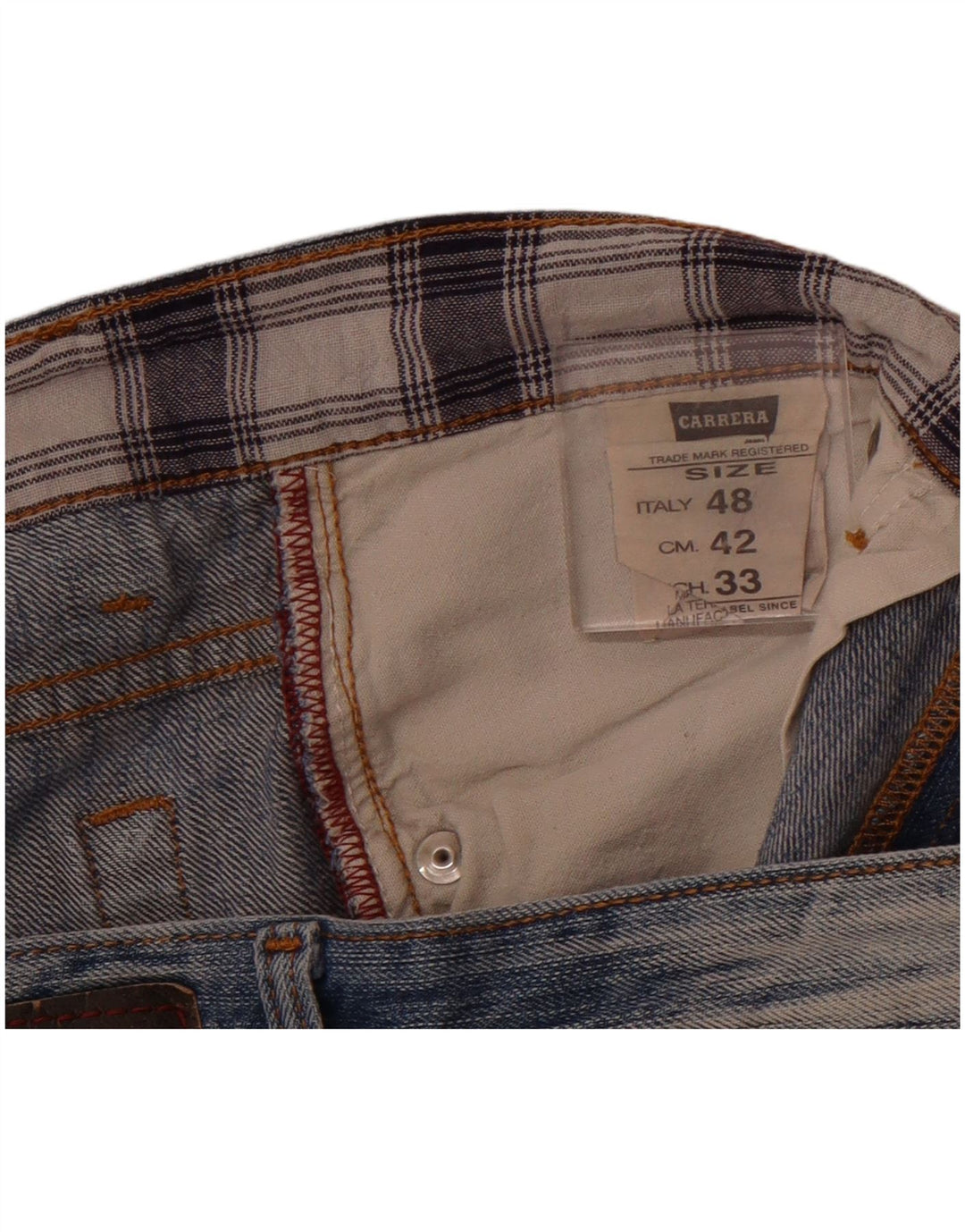 Pantaloncini di jeans invecchiati CARRERA da uomo IT 48 medio W33 cotone blu