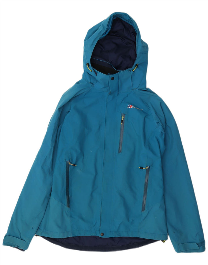 Giacca antipioggia con cappuccio da donna Berghaus UK 12 blu medio in poliammide