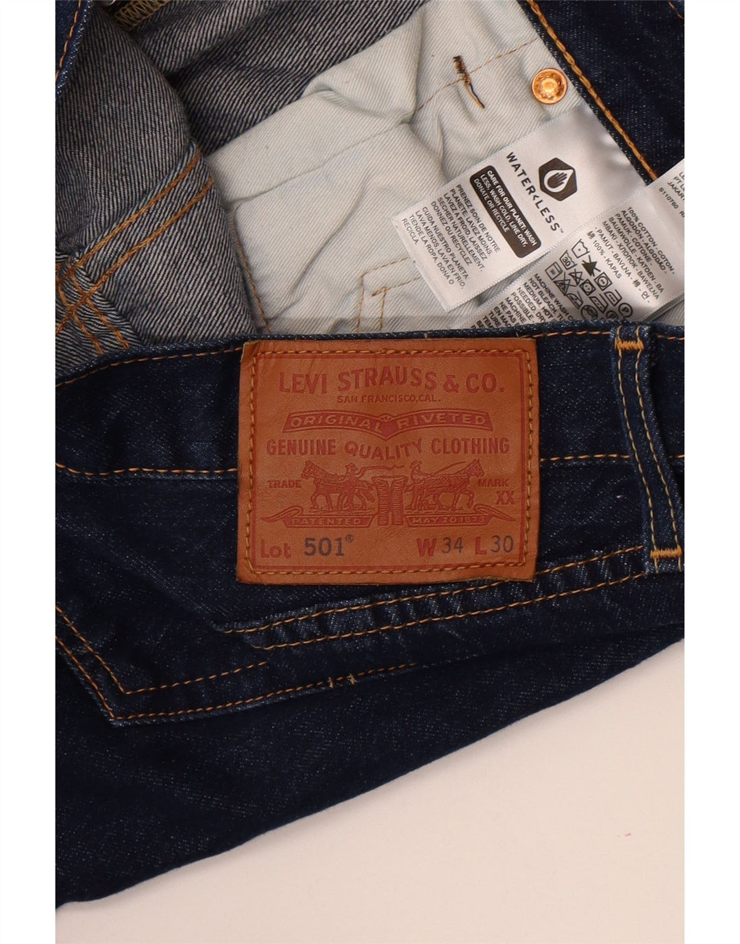Levi's Uomo 501 Jeans dritti W34 L30 Cotone blu navy