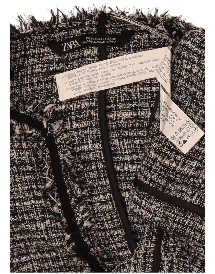 Giacca blazer aperta da donna Zara UK 14 Poliestere screziato grigio medio