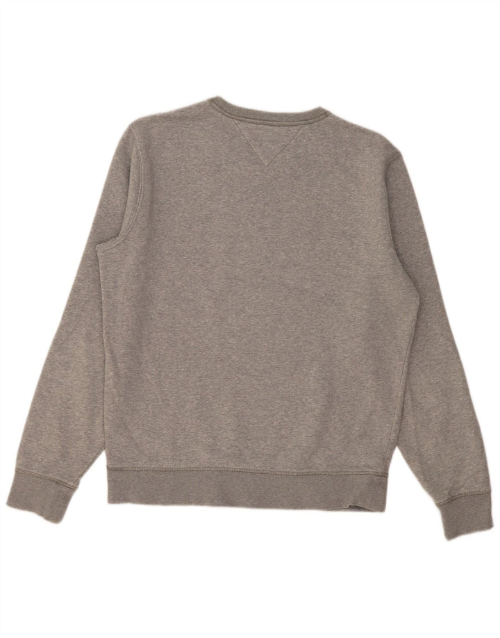 Tommy Hilfiger Felpa grafica da uomo Maglione grande cotone grigio