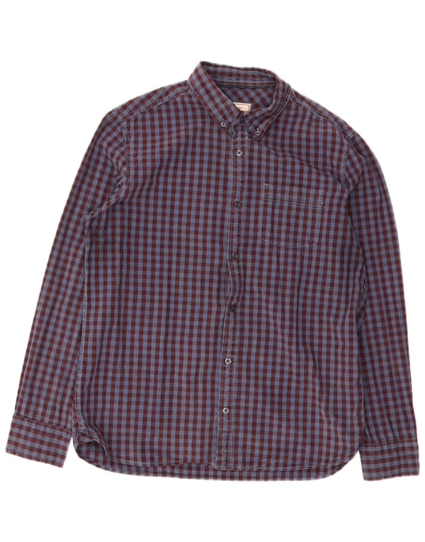 Camicia da uomo in flanella Fat Face, grande cotone a quadretti bordeaux