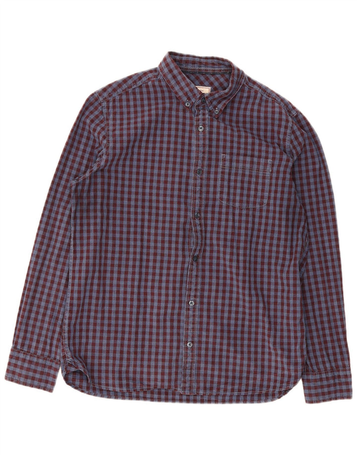 Camicia da uomo in flanella Fat Face, grande cotone a quadretti bordeaux