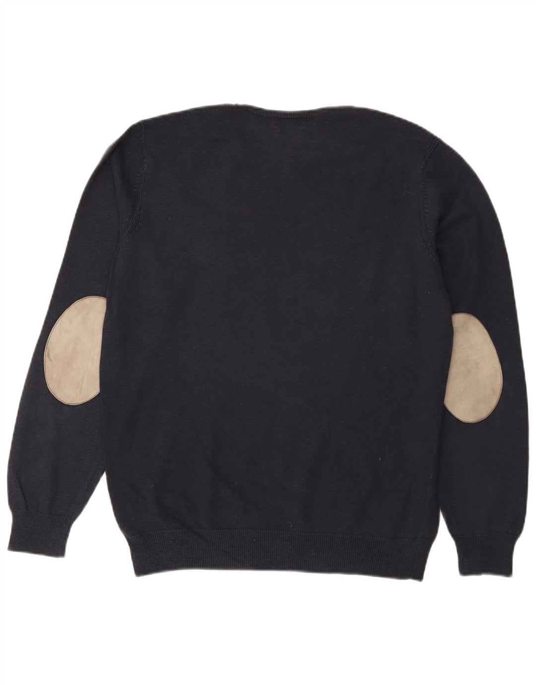 Maglione maglione girocollo da uomo Massimo Dutti grande cotone blu navy