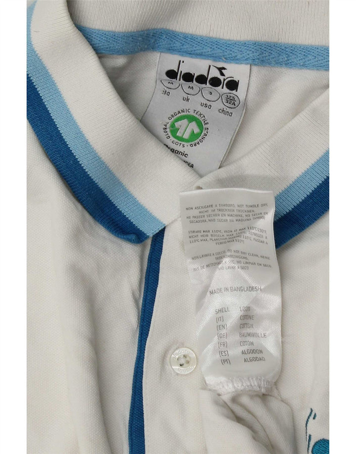 Polo Diadora Uomo Cotone Rigato Medio Bianco