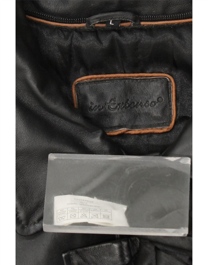 Cappotto in pelle da uomo In Extenso UK 40 Large in pelle nera