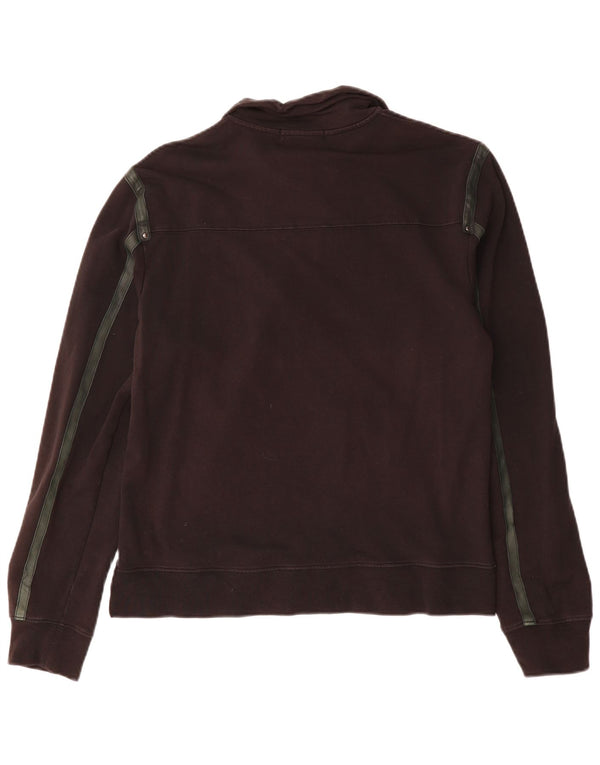 Felpa Donna Trussardi Zip Neck Maglia Large Nera in Cotone