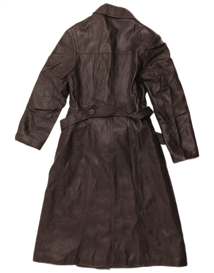 Cappotto in Pelle Donna VINTAGE IT 40 Piccolo Nero